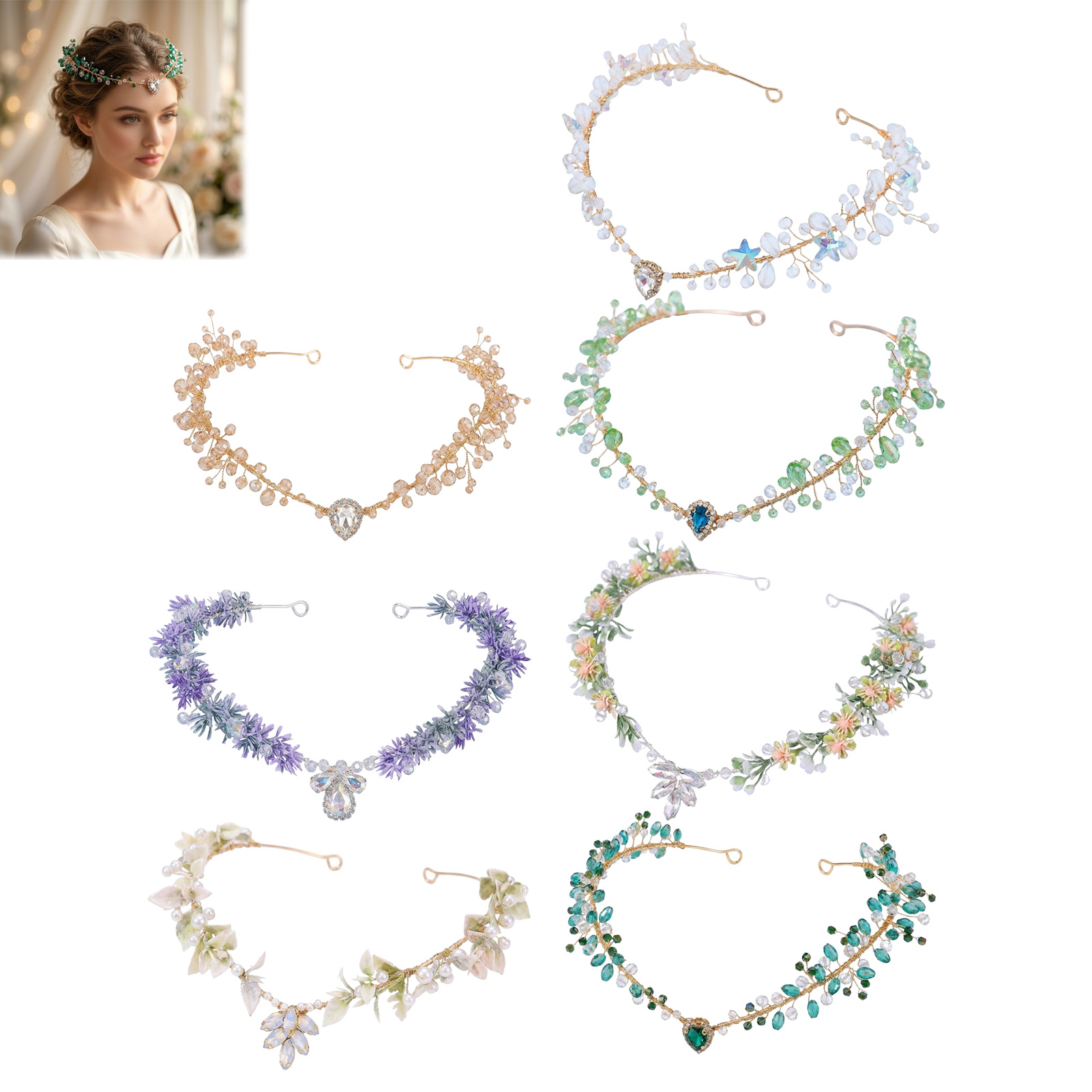 Wedding Party Supply - Fascia per capelli da sposa triangolare