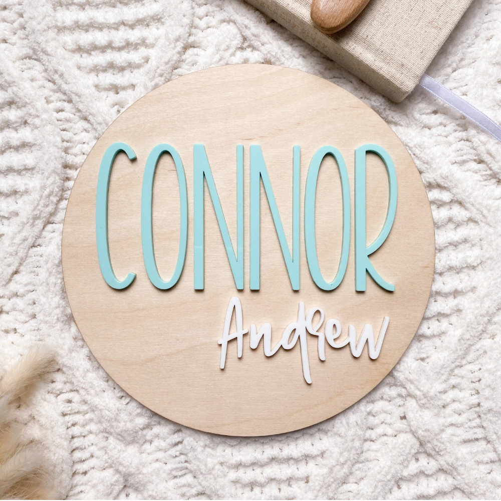 Wedding Party Supply - Targa personalizzata per annuncio di nascita