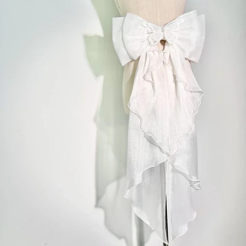 Wedding Dress Supply - Fiocco da trascinamento Seta lucida Doppio