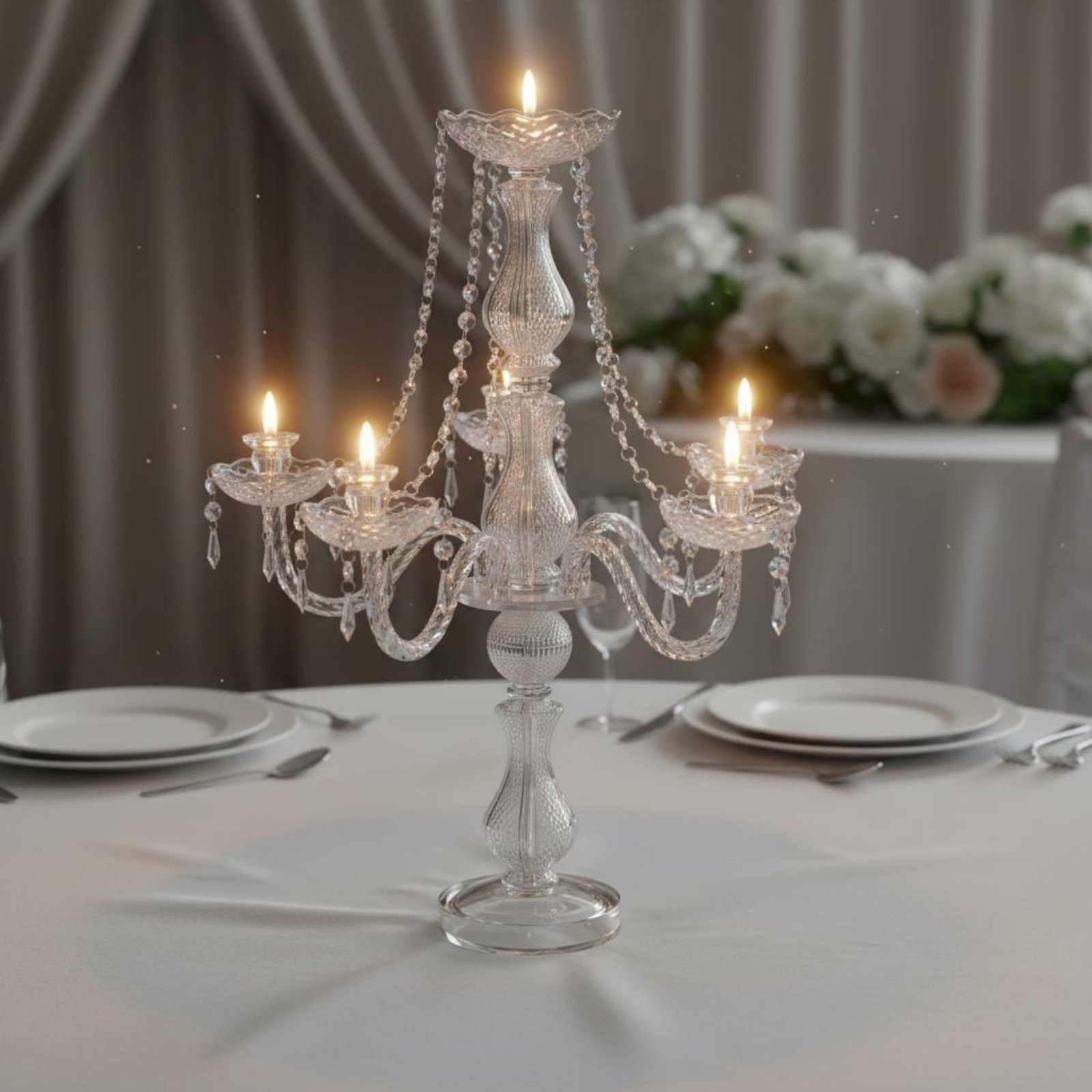 Wedding Decoration Supply - Candelabro in Cristallo Elegante per Matrimoni,