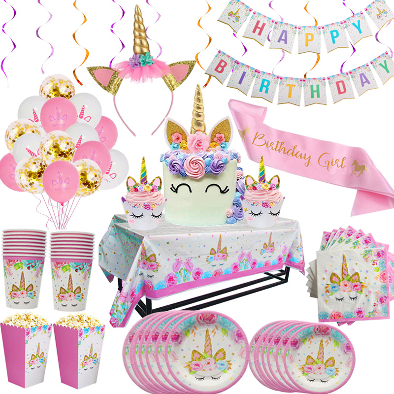 Confetti Balloon Set - Piatto di unicorno Tovaglioli Tazze Forniture