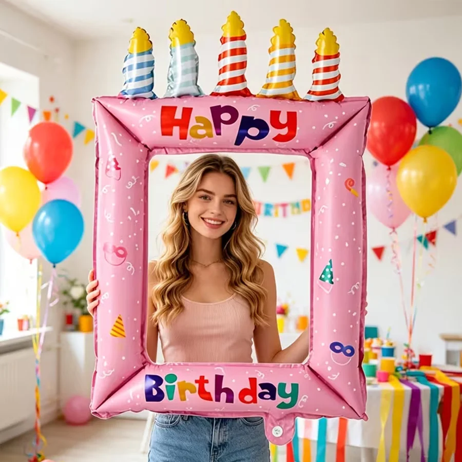 Confetti Balloon Set - 1/2 pezzi Cornice Fotografica Blu Rosa